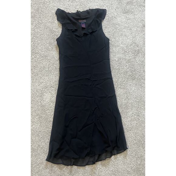 Ralph Lauren Midi Dress Womens Large Black Sleeveless Business Minimalist 90s - Picture 1 of 8